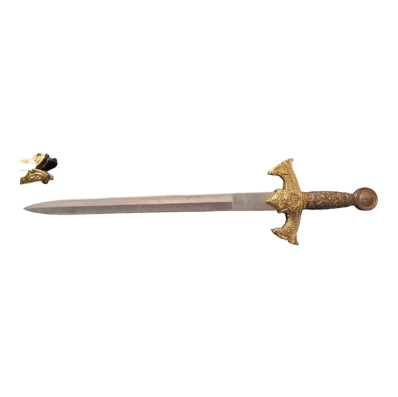 Decorative Sword and Sheath Copper & Stainless Steel w/ Chain for Wall Mounting - Picture 9 of 12